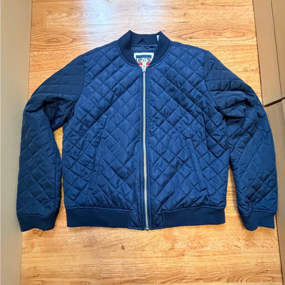 Levi's Women's Dark Blue Quilted Bomber Jacket